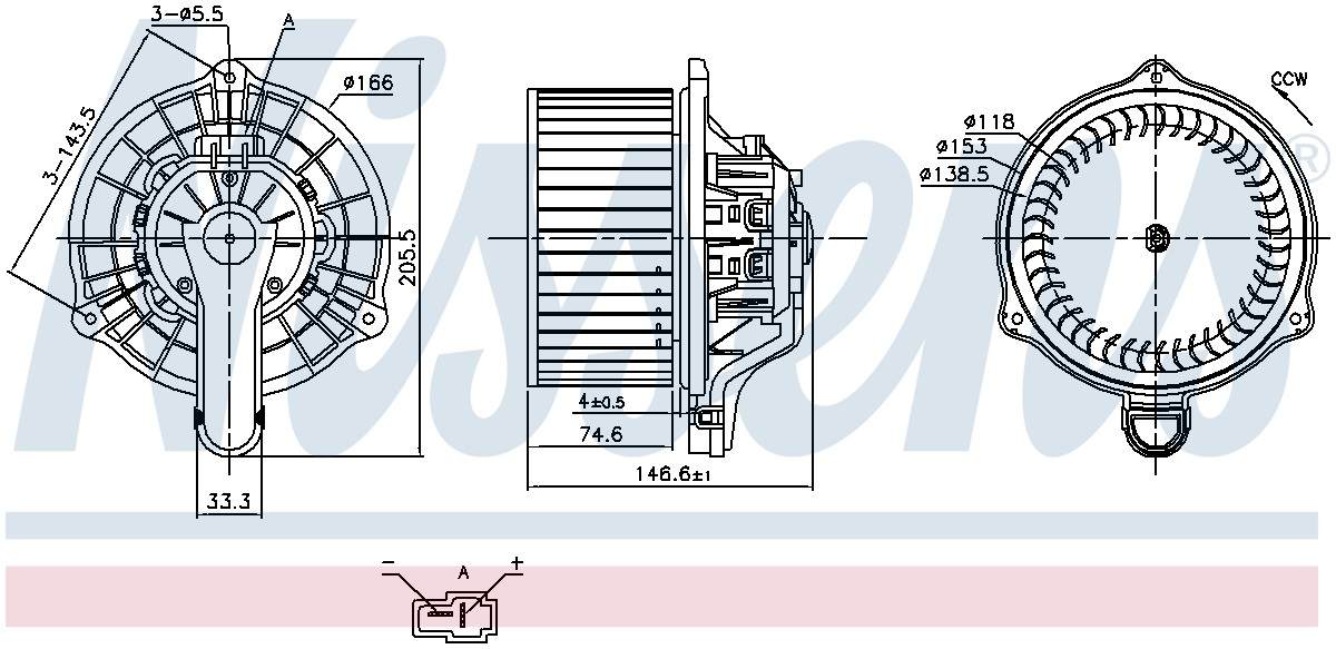 Nissens HVAC Blower Motor Assembly 87335