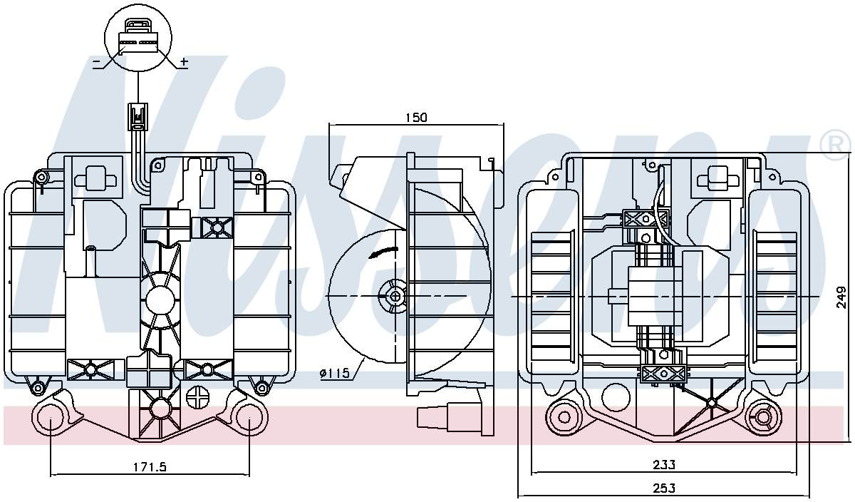 Nissens HVAC Blower Motor Assembly 87461