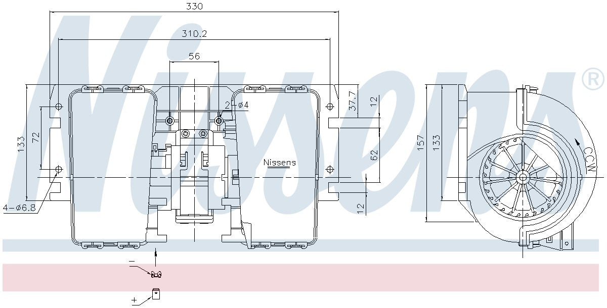 Nissens HVAC Blower Motor Assembly 87486
