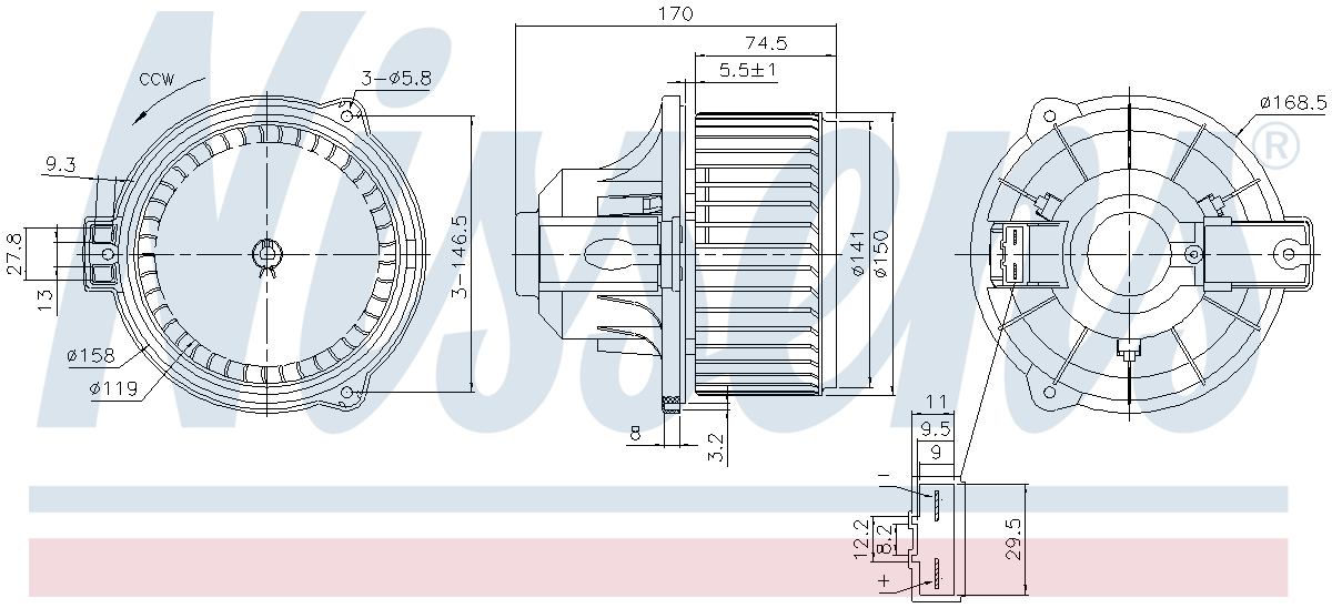 Nissens HVAC Blower Motor Assembly 87548