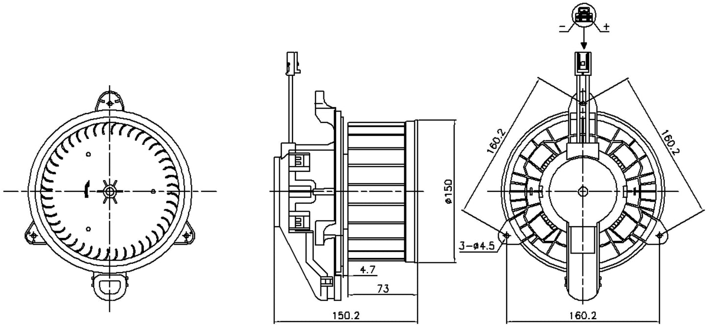 Nissens HVAC Blower Motor Assembly 87579 image 2