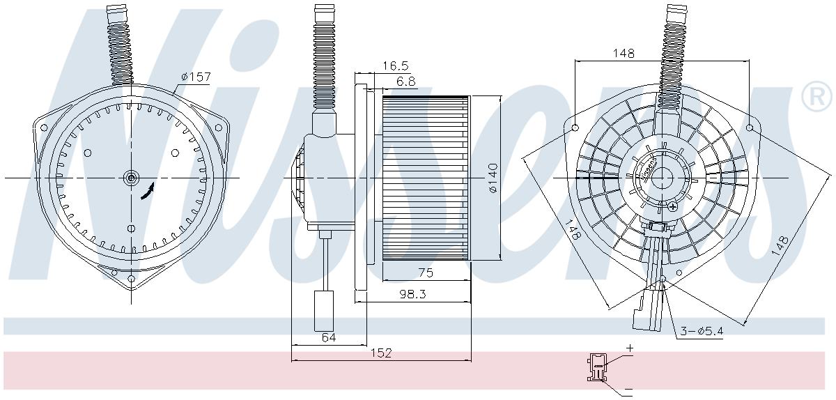 Nissens HVAC Blower Motor Assembly 87754