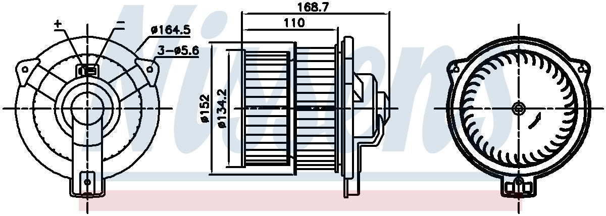 Nissens HVAC Blower Motor Assembly 87809