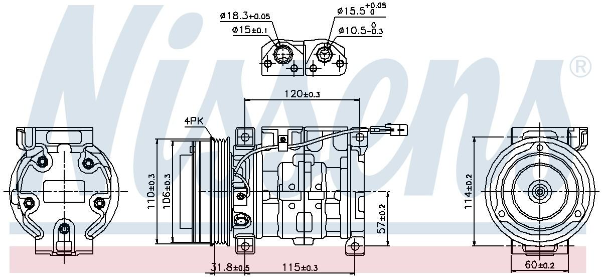 Nissens A/C Compressor  top view frsport 89099