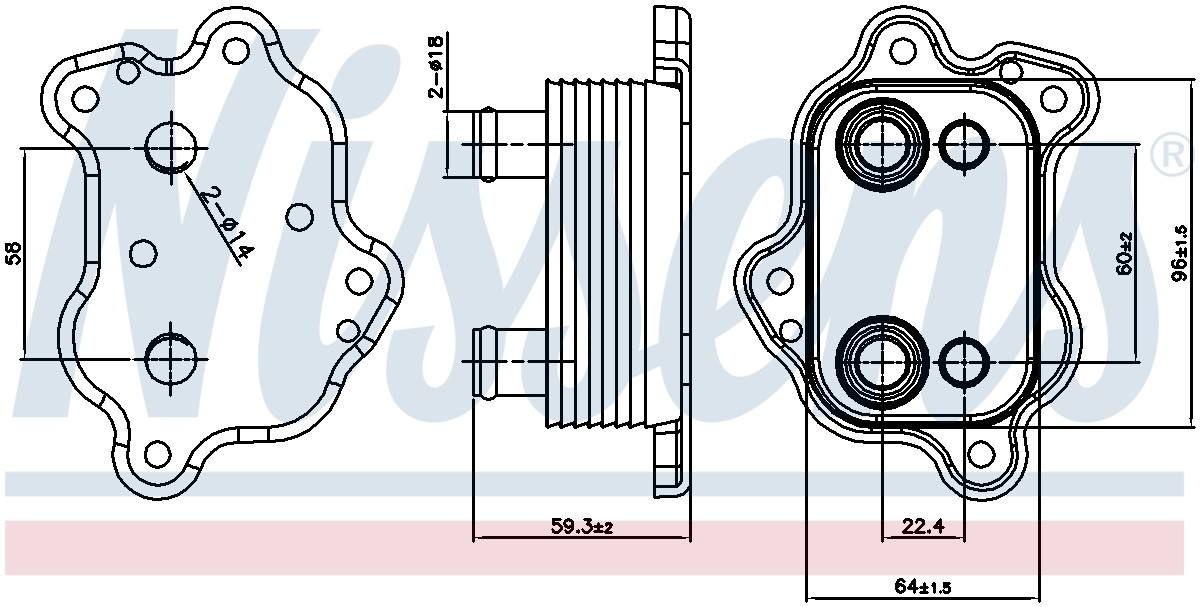 Nissens Engine Oil Cooler 91150