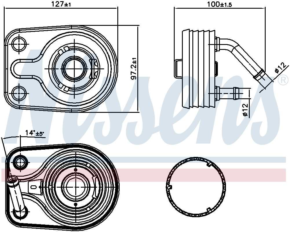 Nissens Engine Oil Cooler 91163