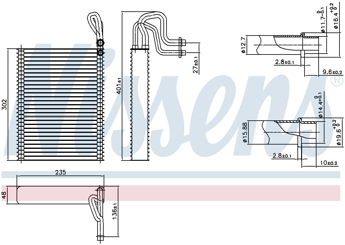Nissens A/C Evaporator Core 92351