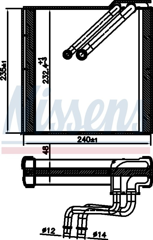 Nissens A/C Evaporator Core  top view frsport 92371