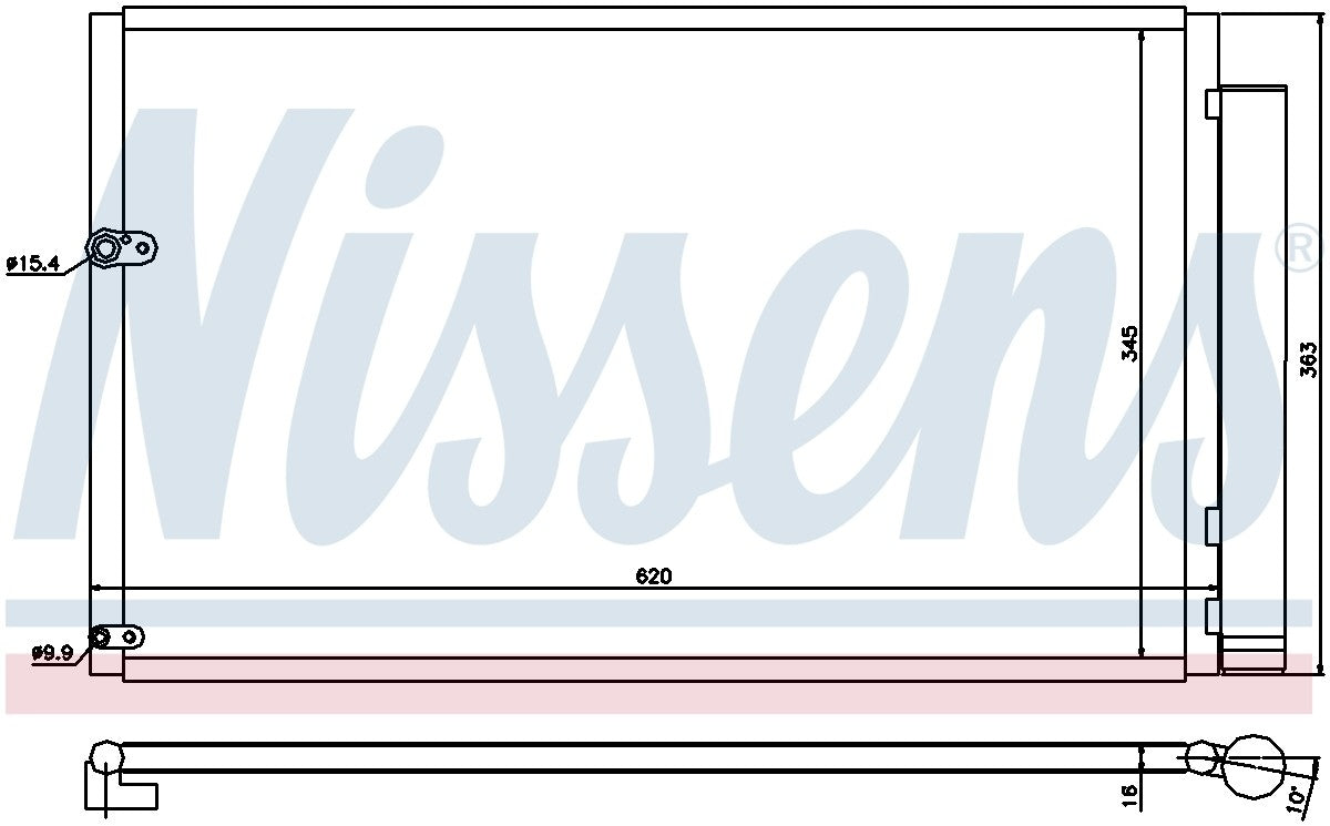 Nissens A/C Condenser and Receiver Drier Assembly 940047