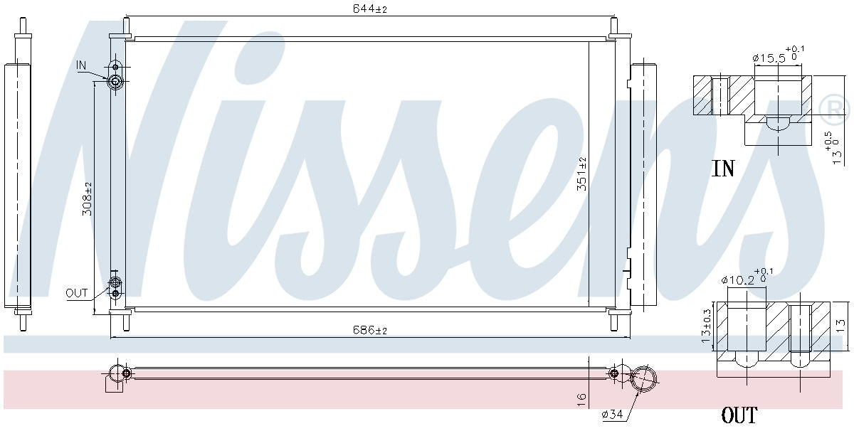 Nissens A/C Condenser and Receiver Drier Assembly 940845