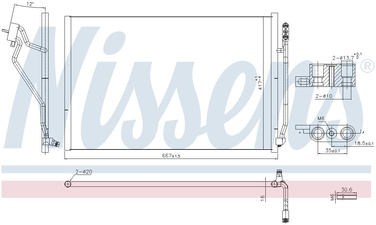 Nissens A/C Condenser and Receiver Drier Assembly 941245
