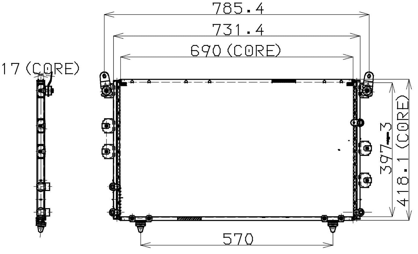 DENSO Auto Parts A/C Condenser 477-0503