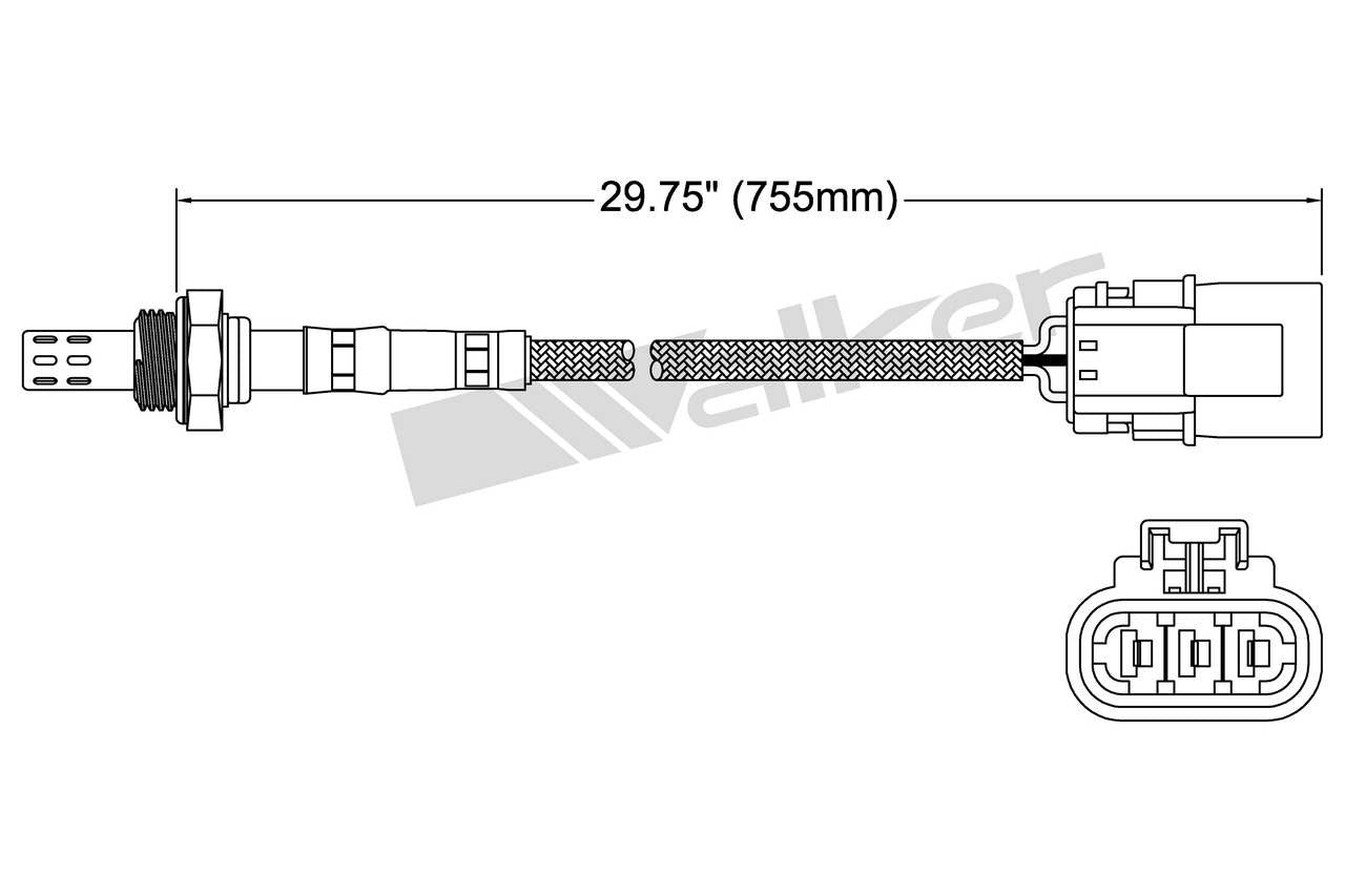 Walker Products Walker Products 250-23104 Oxygen Sensor 3-W Direct Fit 250-23104