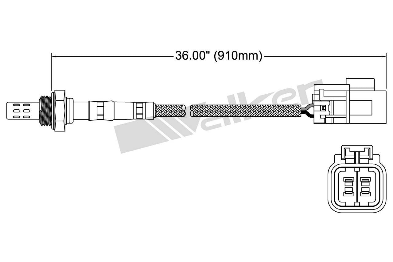 Walker Products Walker Products 250-24102 Oxygen Sensor 4-W Direct Fit 250-24102