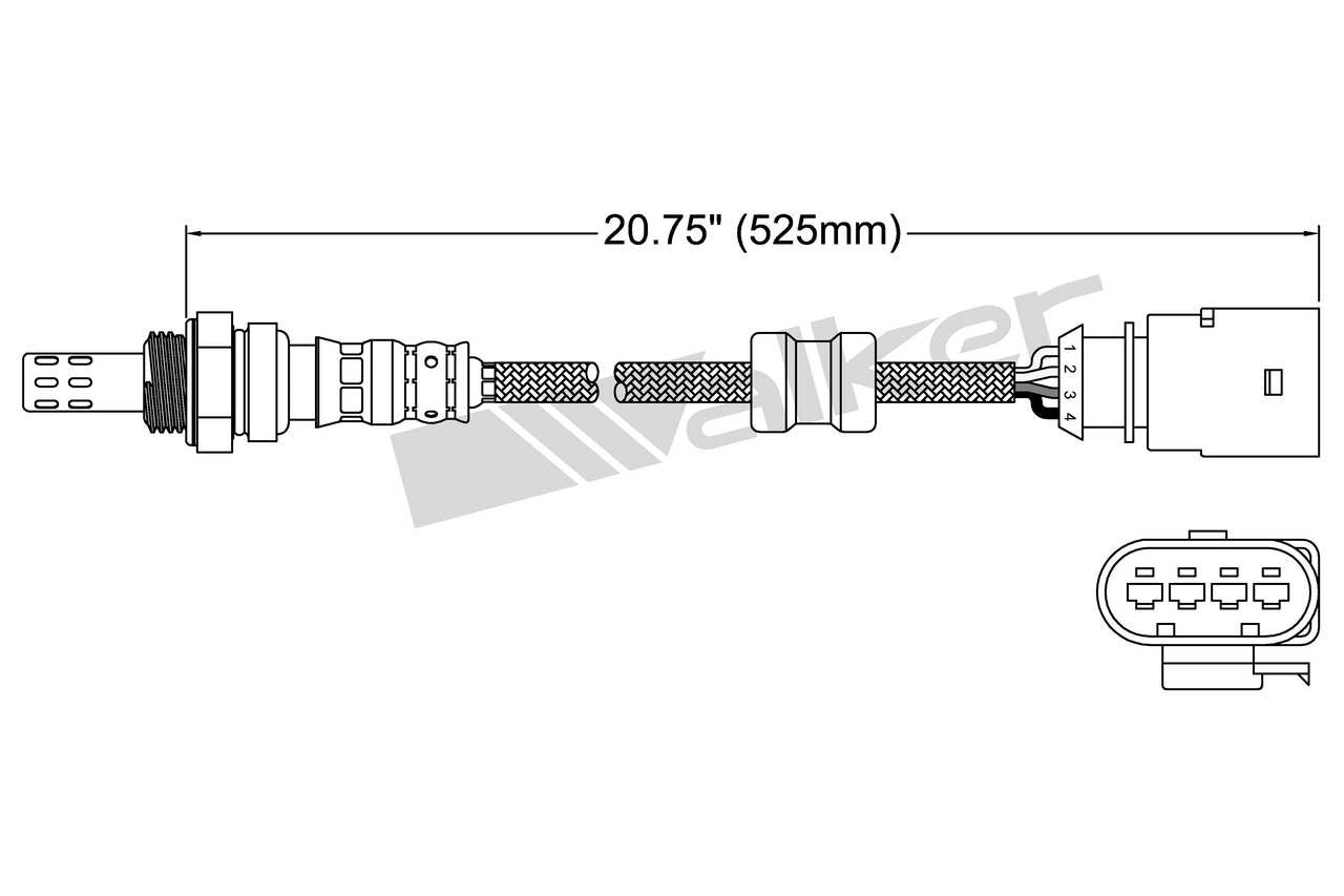 Walker Products Walker Products 250-24753 Oxygen Sensor 4-W Direct Fit 250-24753