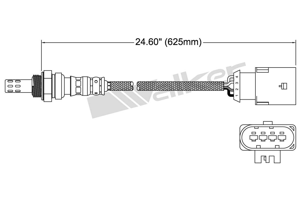 Walker Products Walker Products 250-24775 Oxygen Sensor 4-W Direct Fit 250-24775