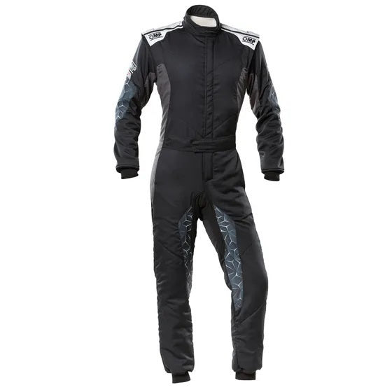 OMP TECNICA HYBRID OVERALL F IA 8856-2018 BLACK / SIL Safety Clothing Driving Suits main image