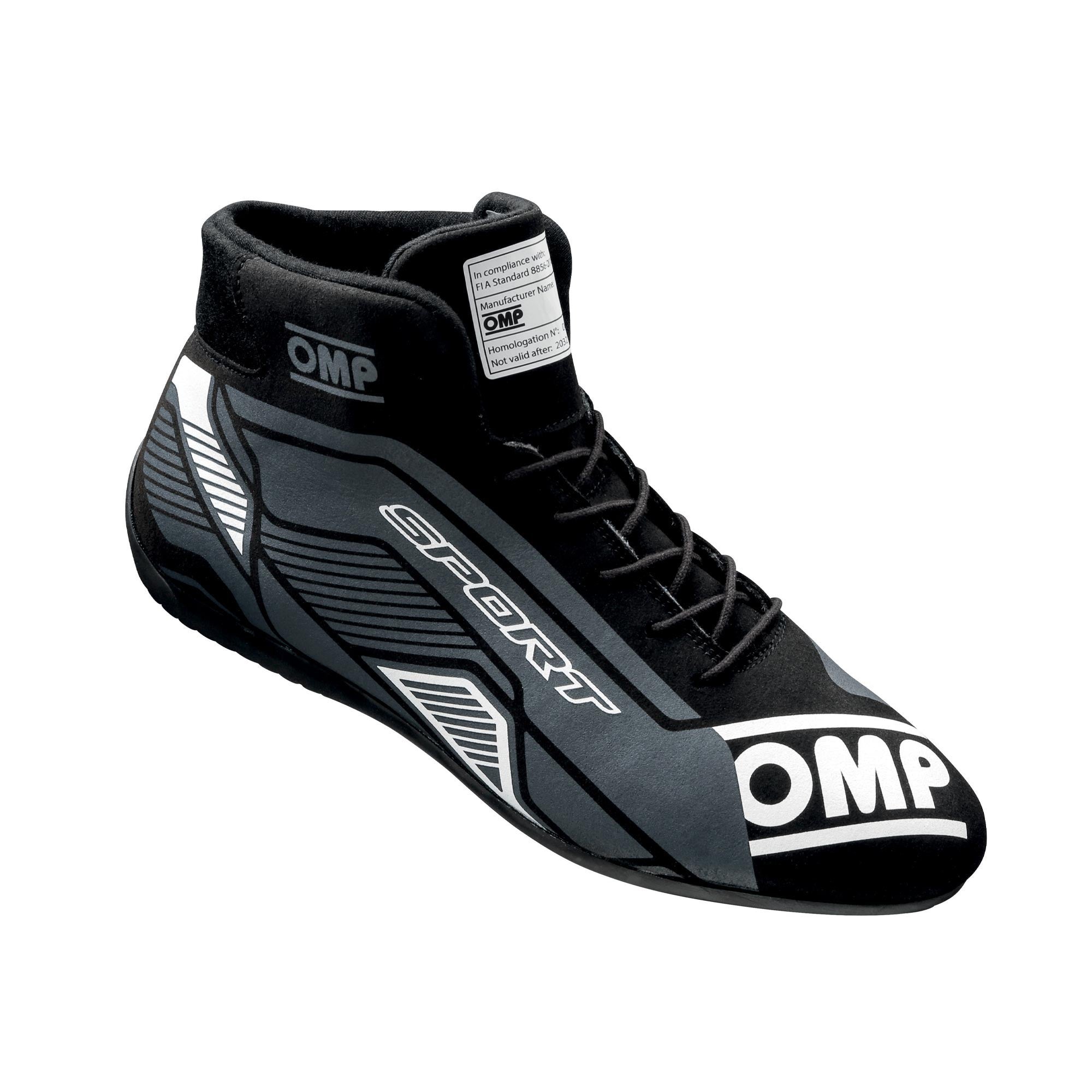 OMP OMP SPORT SHOES FIA 8856 -2018 BLACK / WHITE SZ. Safety Clothing Driving Shoes and Boots main image