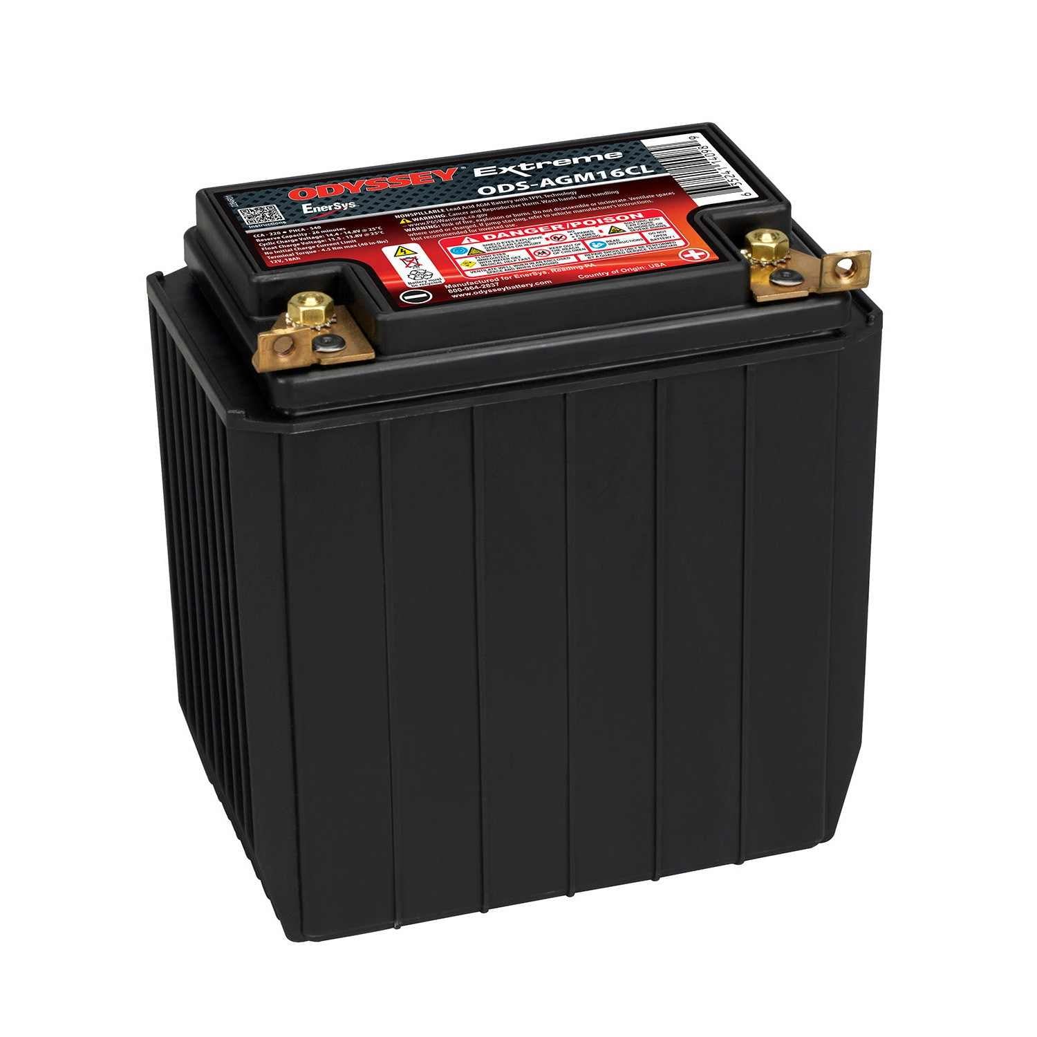 Odyssey Battery 220CCA/340CA M6 Stud Terminal ODS-AGM16CL