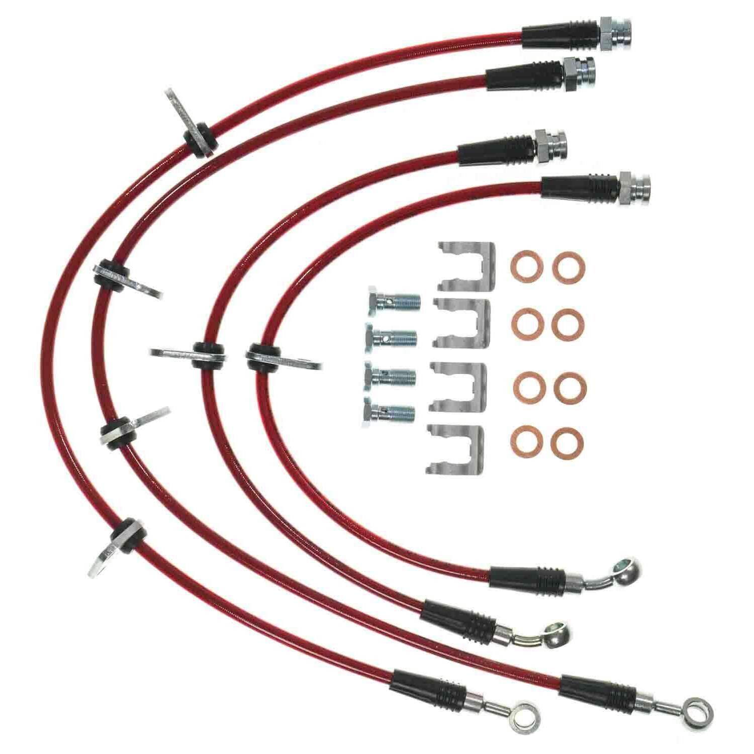PowerStop Power Stop 94-01 Acura Integra Front & Rear SS Braided Brake Hose Kit BH00017