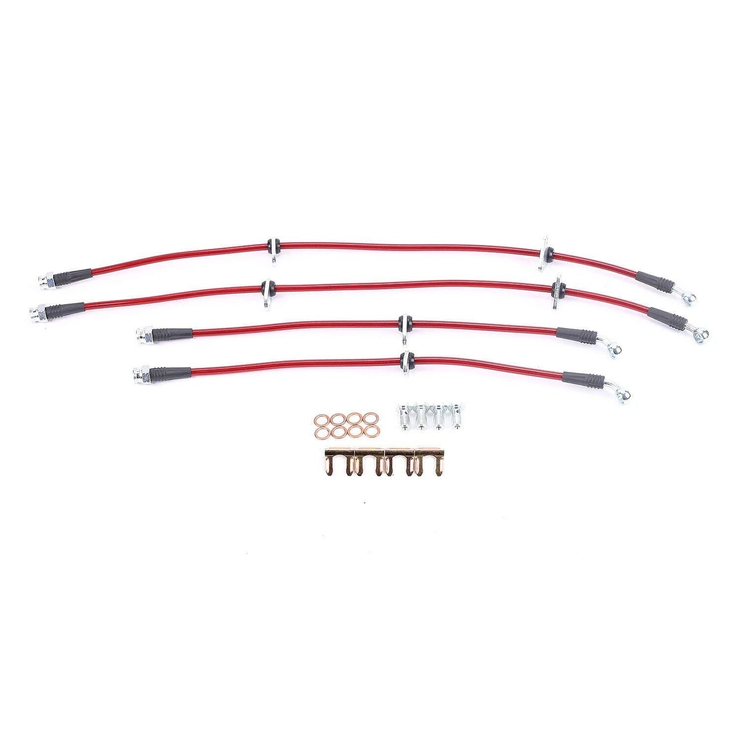 PowerStop Power Stop 92-95 Honda Civic Front & Rear SS Braided Brake Hose Kit BH00060