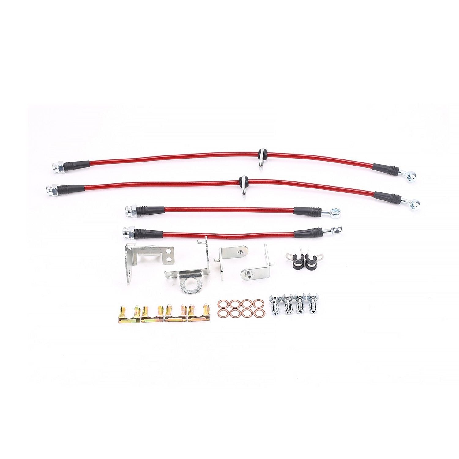 PowerStop Power Stop 05-14 Ford Mustang Front & Rear SS Braided Brake Hose Kit BH00115