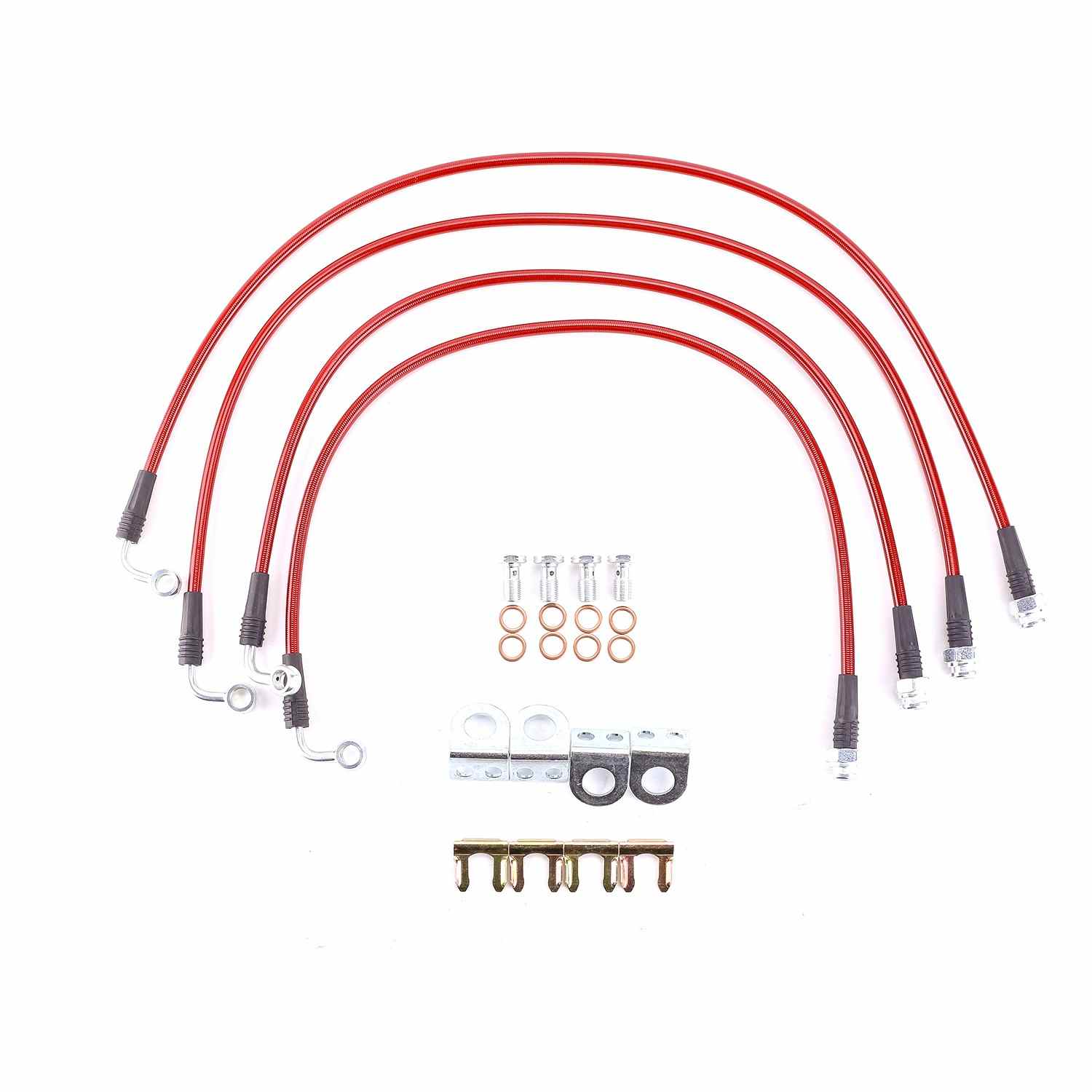 PowerStop Power Stop 07-17 Jeep Wrangler Front & Rear SS Braided Brake Hose Kit (4in Lift Vehicles Only) BH00140