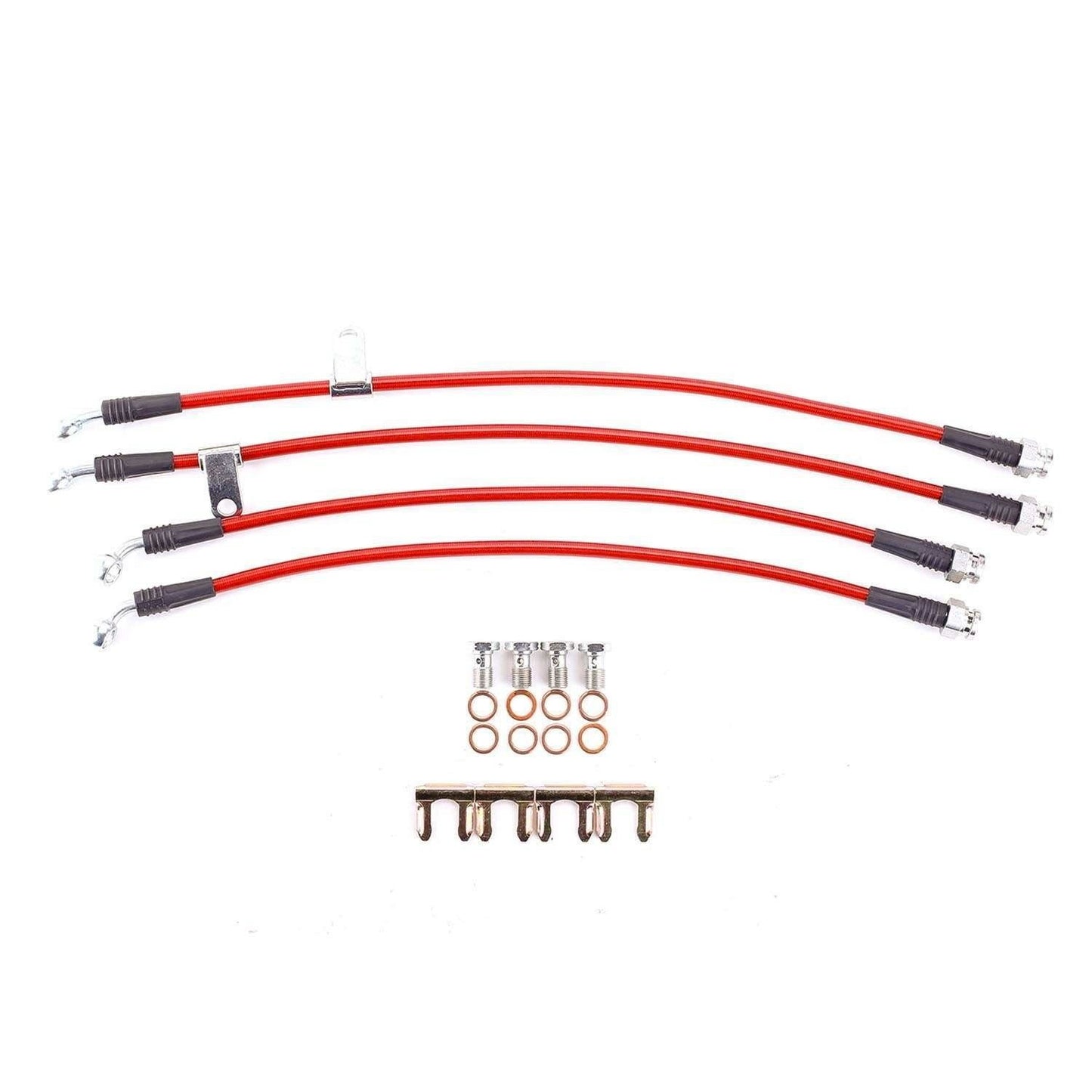 PowerStop Power Stop 10-16 Hyundai Genesis Coupe Front & Rear SS Braided Brake Hose Kit BH00141
