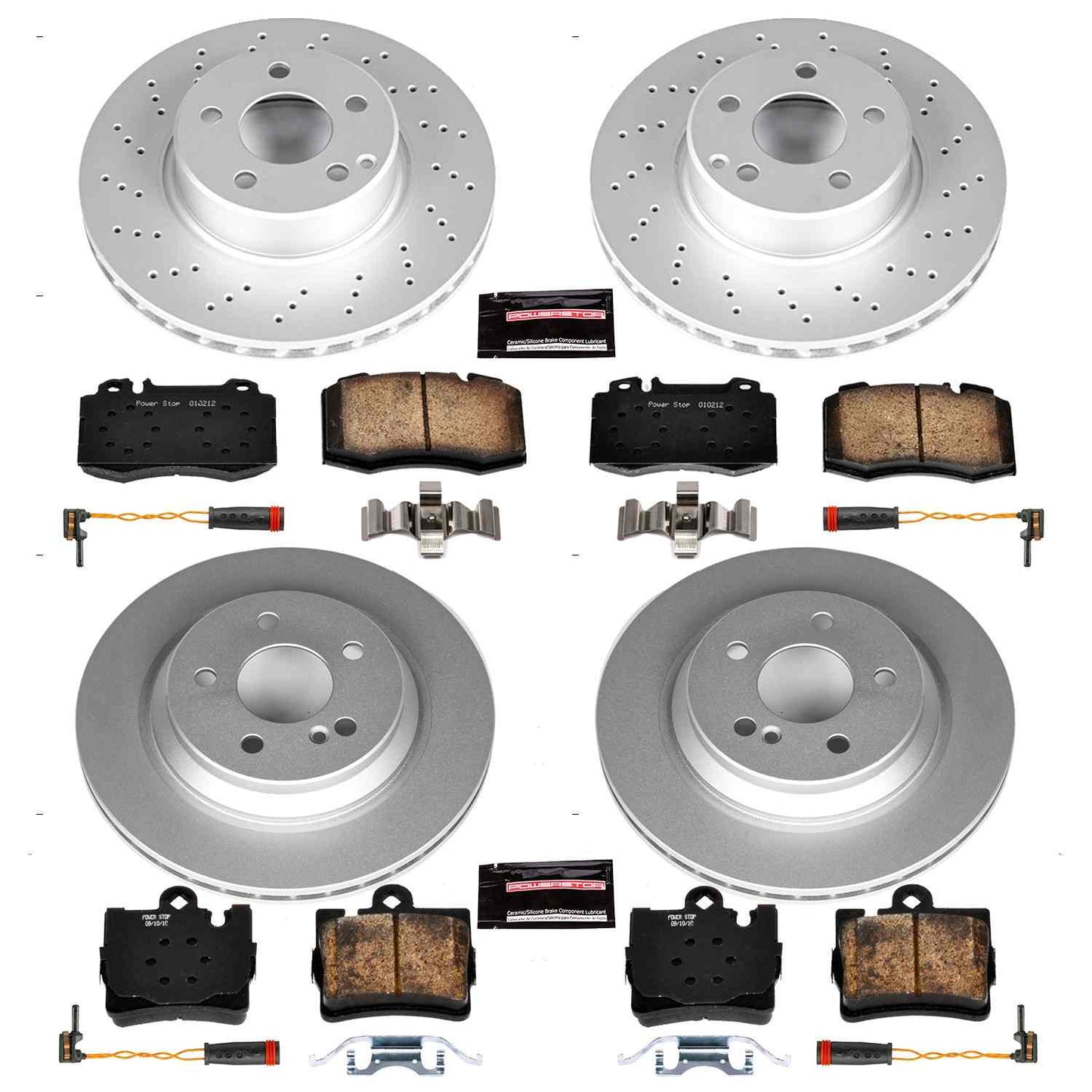 PowerStop Power Stop 02-03 Mercedes-Benz S500 Front & Rear Z23 Evolution Sport Coated Brake Kit CRK2851