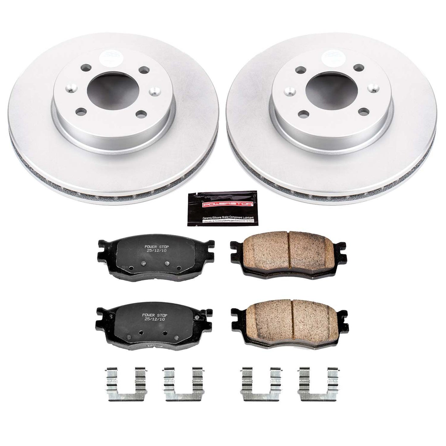 PowerStop Power Stop 06-11 Hyundai Accent Front Z17 Evolution Geomet Coated Brake Kit CRK4652