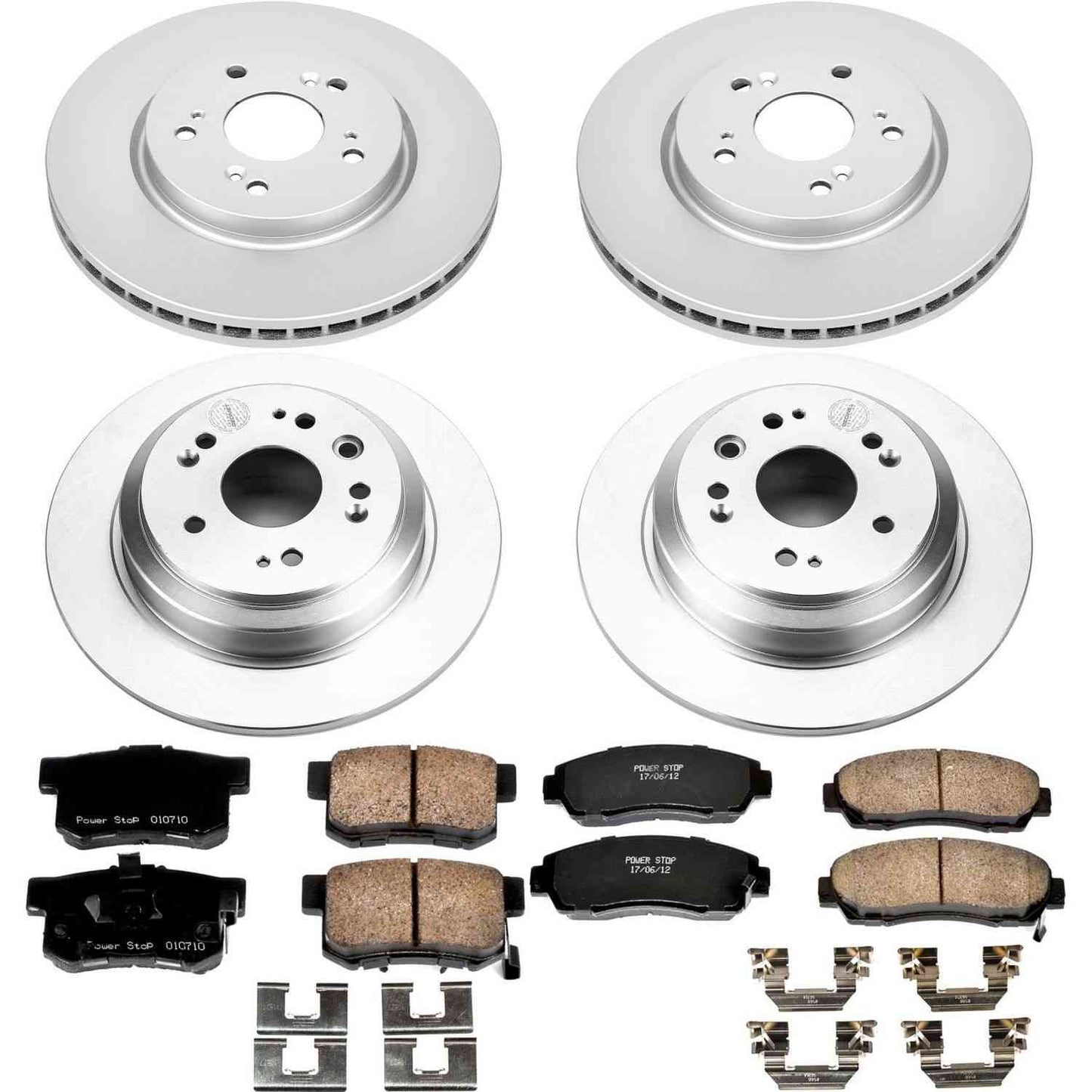 PowerStop Power Stop 10-11 Honda Accord Crosstour Front & Rear Z17 Evolution Geomet Coated Brake Kit CRK5815