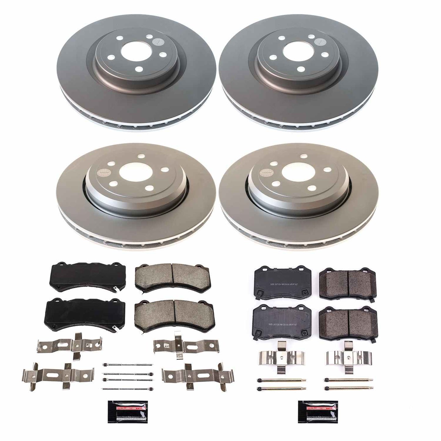 PowerStop Power Stop 12-17 Jeep Grand Cherokee Front & Rear Z17 Coated Brake Kit CRK5958