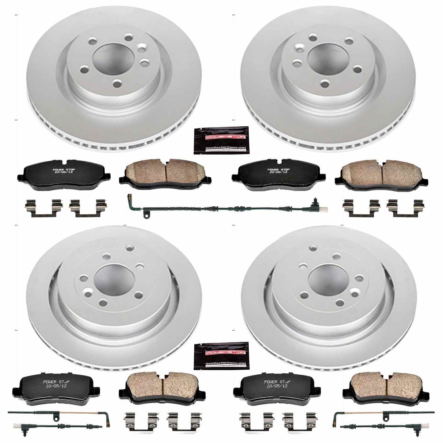 PowerStop Power Stop 06-09 Land Rover Range Rover Sport Front & Rear Z23 Evolution Sport Coated Brake Kit CRK6048
