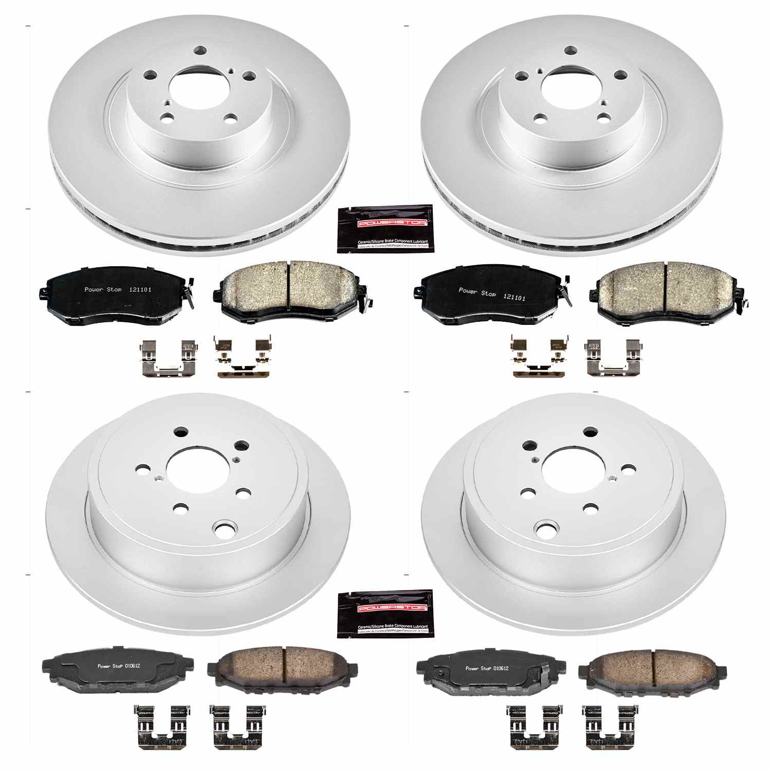 PowerStop Power Stop 10-13 Subaru Forester Front & Rear Z17 Evolution Geomet Coated Brake Kit CRK6083
