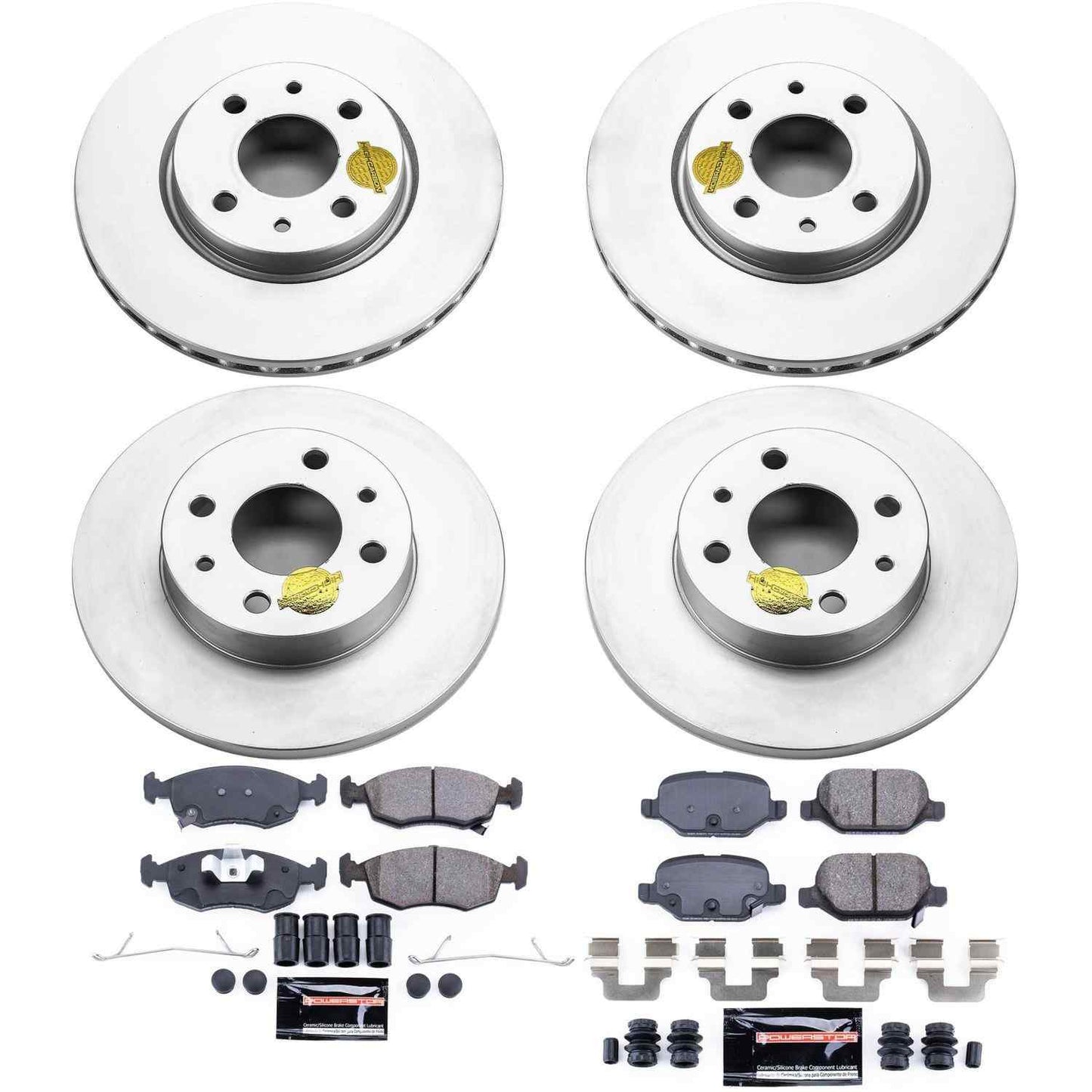PowerStop Power Stop 12-18 Fiat 500 Front & Rear Z23 Evolution Sport Coated Brake Kit CRK6291