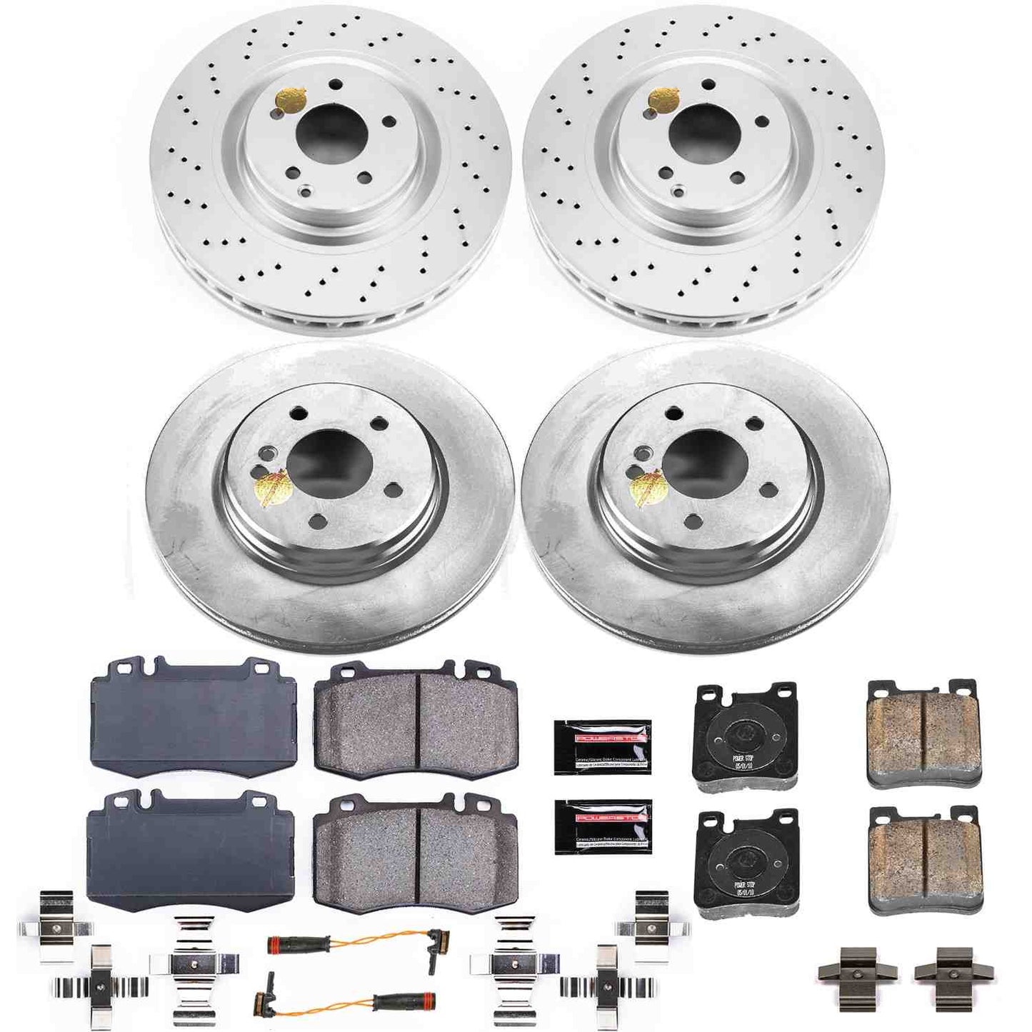 PowerStop Power Stop 03-06 Mercedes-Benz CLK500 Front & Rear Z23 Evolution Sport Coated Brake Kit CRK6586