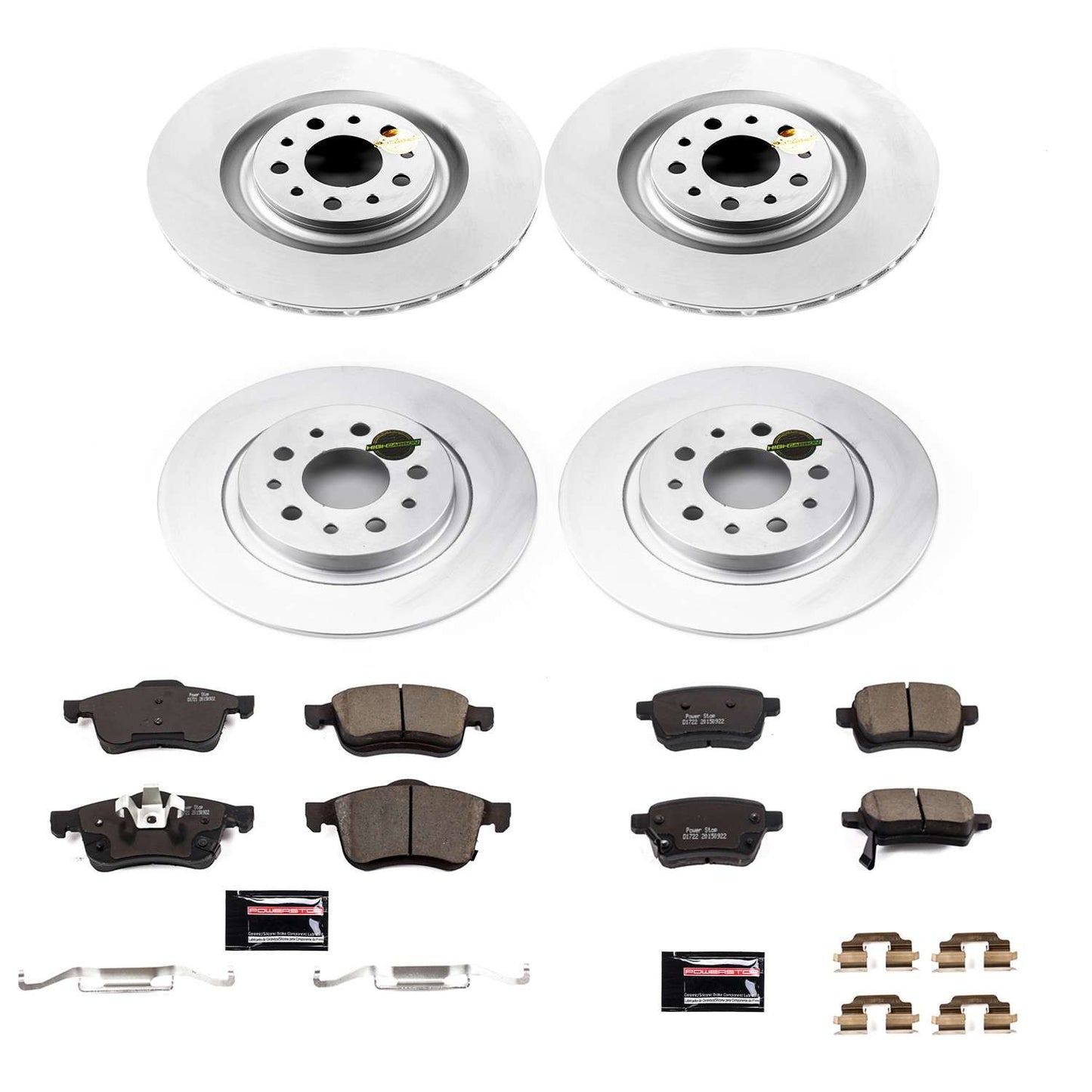 PowerStop Power Stop 14-19 Fiat 500L Front & Rear Z23 Evolution Sport Coated Brake Kit CRK6839