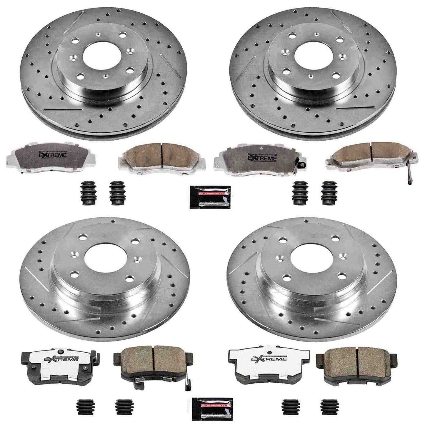 PowerStop Power Stop 93-96 Honda Prelude Front & Rear Z26 Street Warrior Brake Kit K1038-26