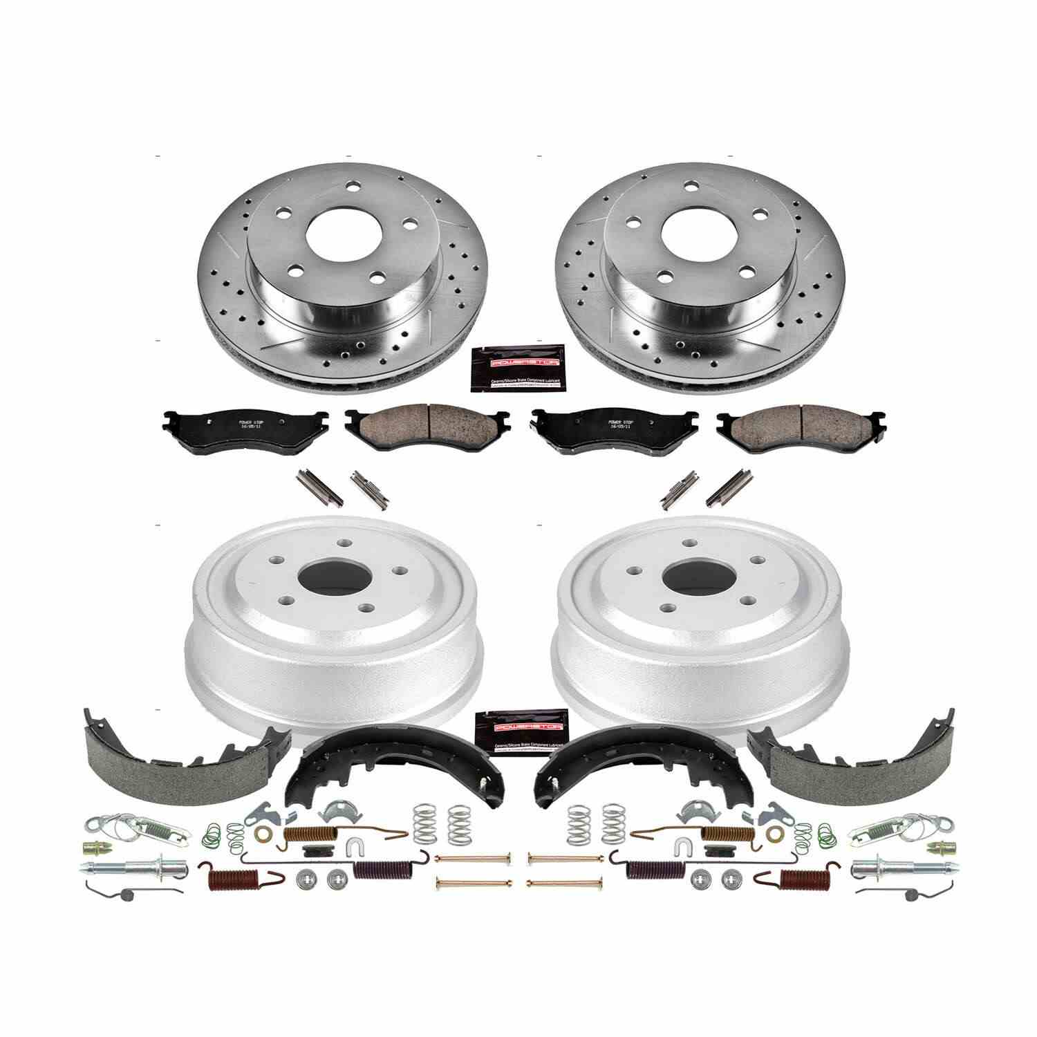 PowerStop Power Stop 00-01 Dodge Ram 1500 Front & Rear Z23 Evolution Sport Brake Kit K15166DK