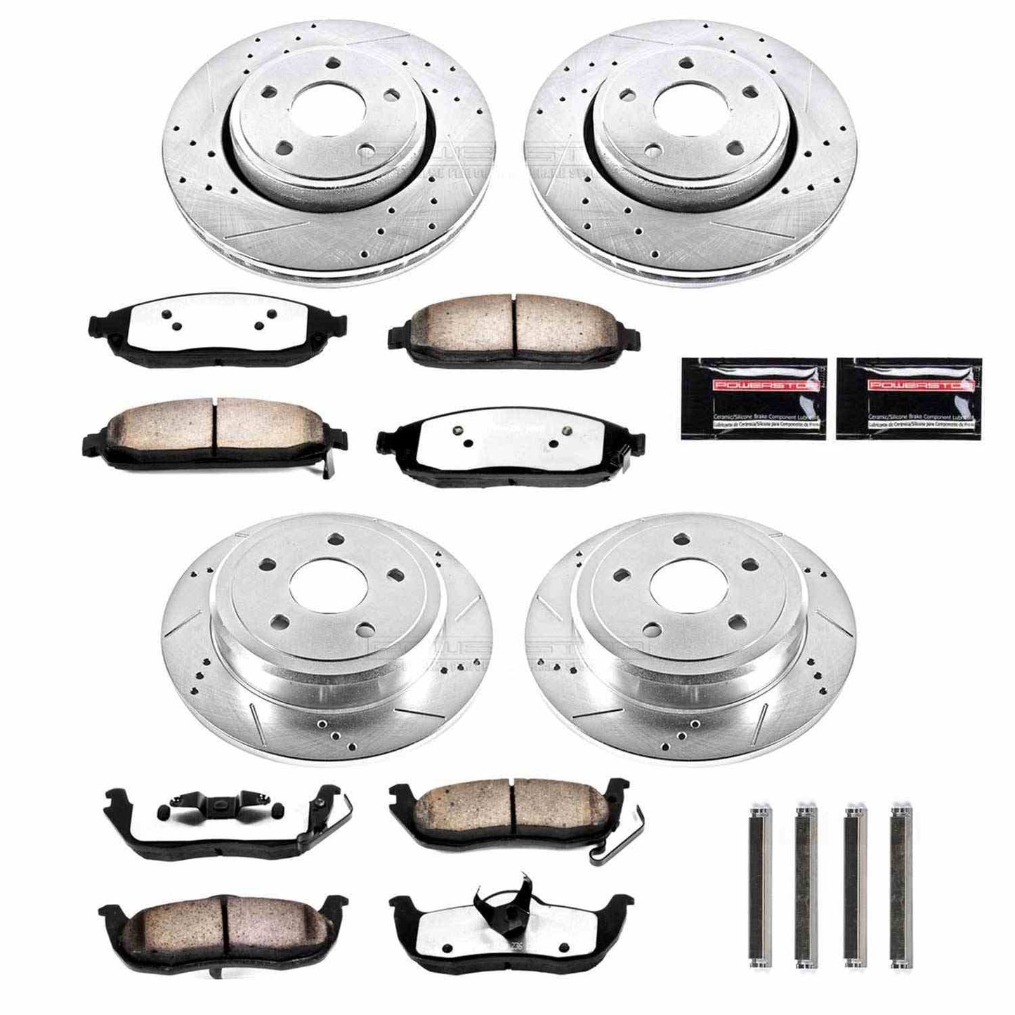 PowerStop Power Stop 06-10 Jeep Commander Front & Rear Z36 Truck & Tow Brake Kit K2220-36