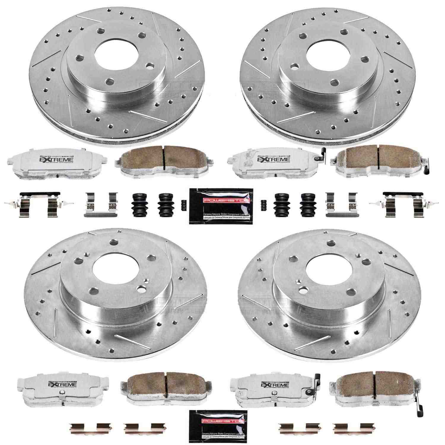 PowerStop Power Stop 00-01 Infiniti I30 Front & Rear Z26 Street Warrior Brake Kit K2281-26