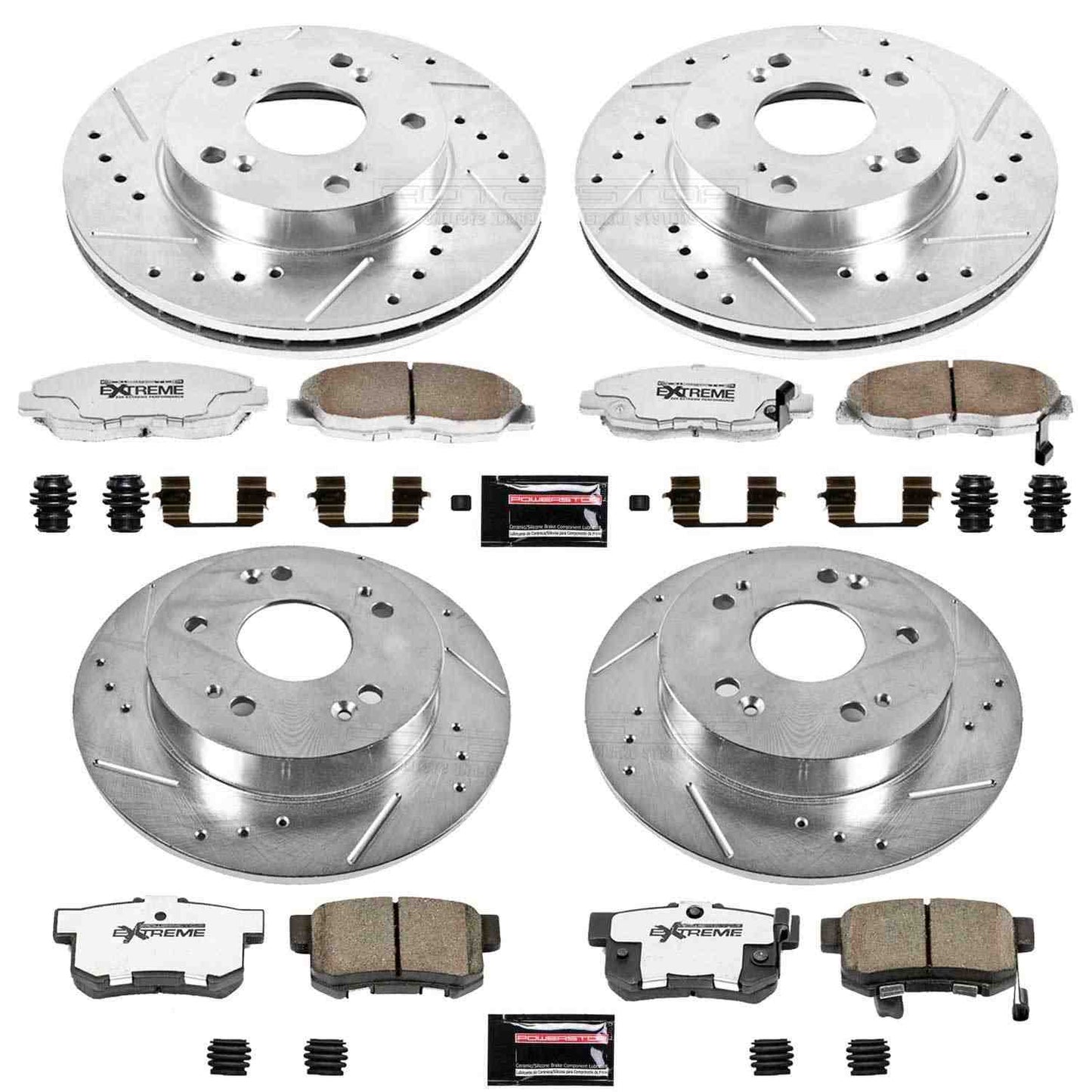 PowerStop Power Stop 06-11 Honda Civic Front & Rear Z26 Street Warrior Brake Kit K2385-26