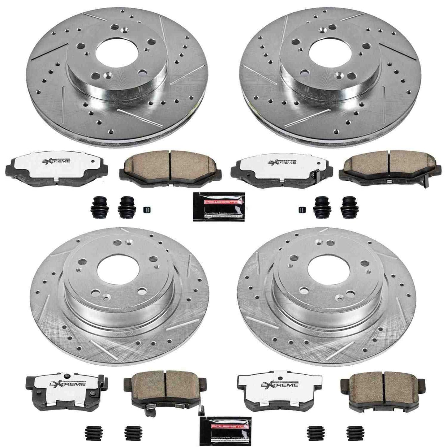PowerStop Power Stop 2005 Honda Accord Front & Rear Z26 Street Warrior Brake Kit K2745-26