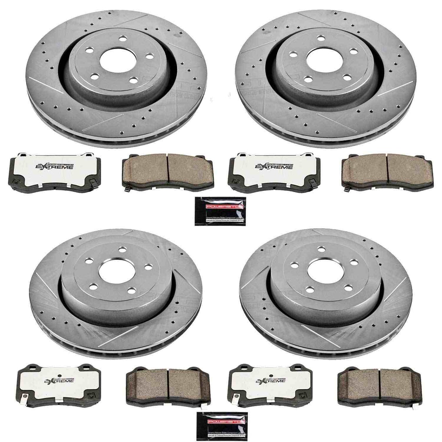 PowerStop Power Stop 06-10 Jeep Grand Cherokee Front & Rear Z26 Street Warrior Brake Kit K2876-26