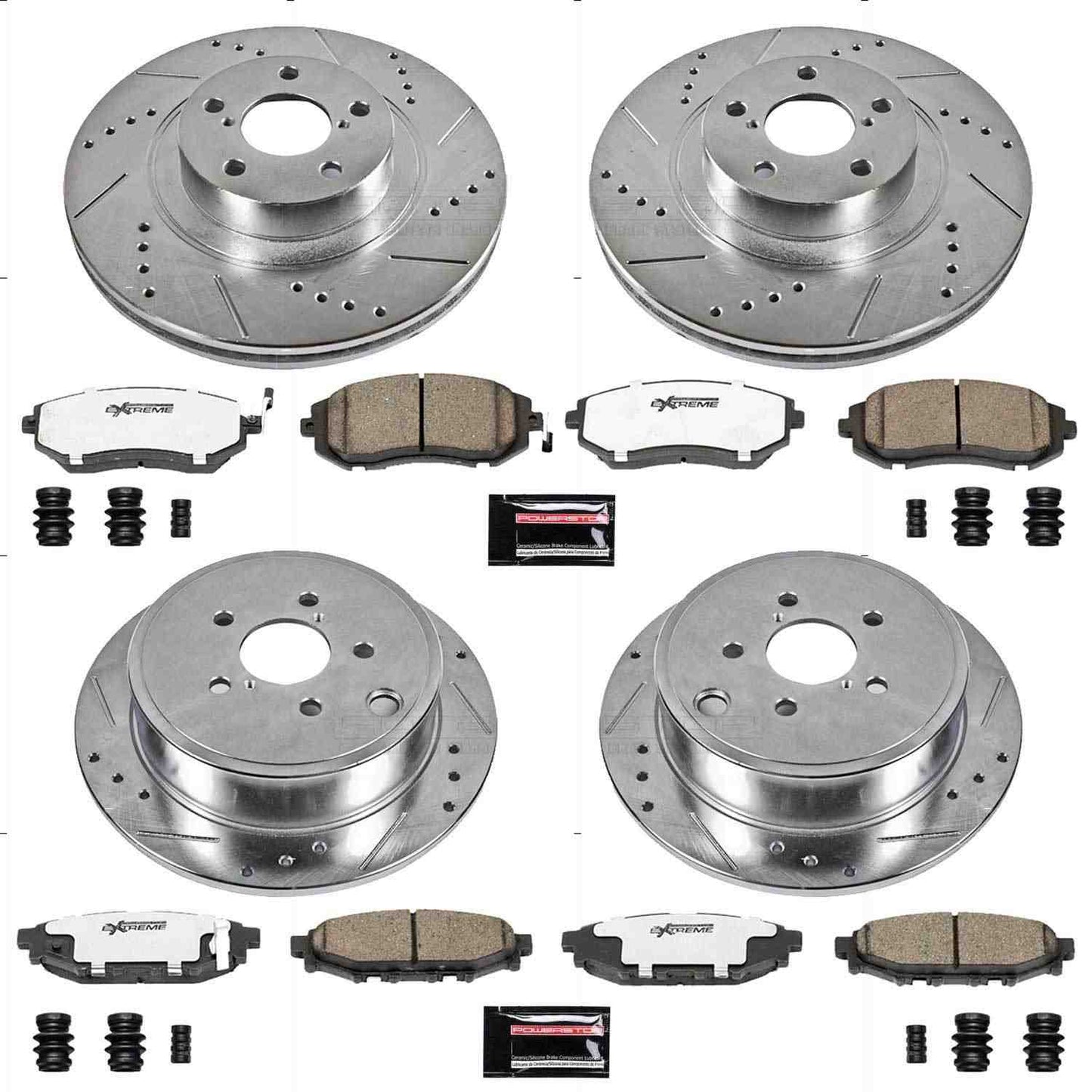 PowerStop Power Stop 09-10 Subaru Forester Front & Rear Z26 Street Warrior Brake Kit K4077-26