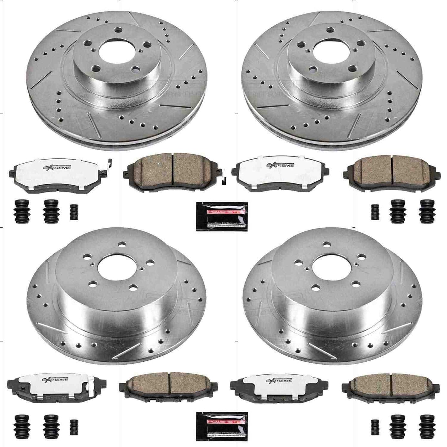 PowerStop Power Stop 06-09 Subaru Legacy Front & Rear Z26 Street Warrior Brake Kit K4079-26