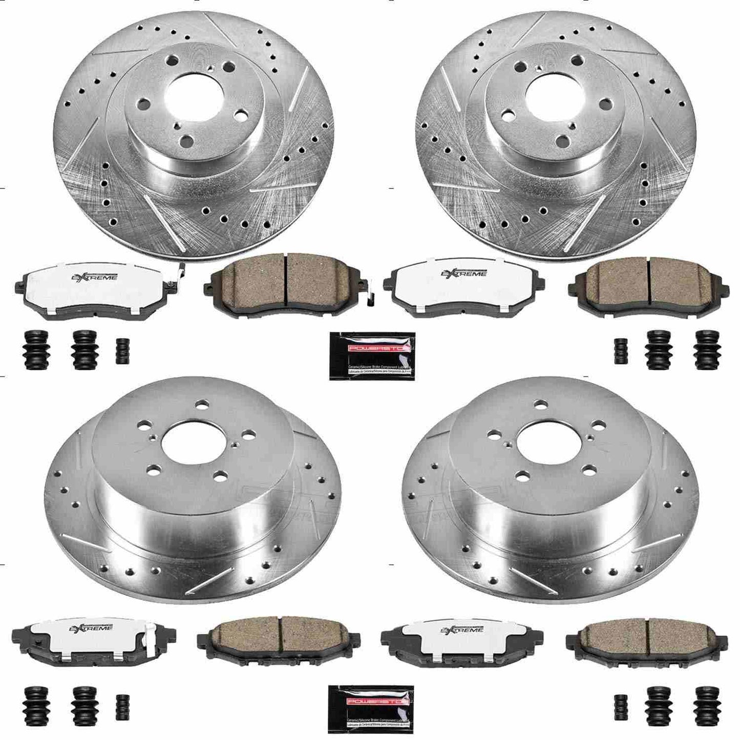 PowerStop Power Stop 2005 Subaru Legacy Front & Rear Z26 Street Warrior Brake Kit K4081-26