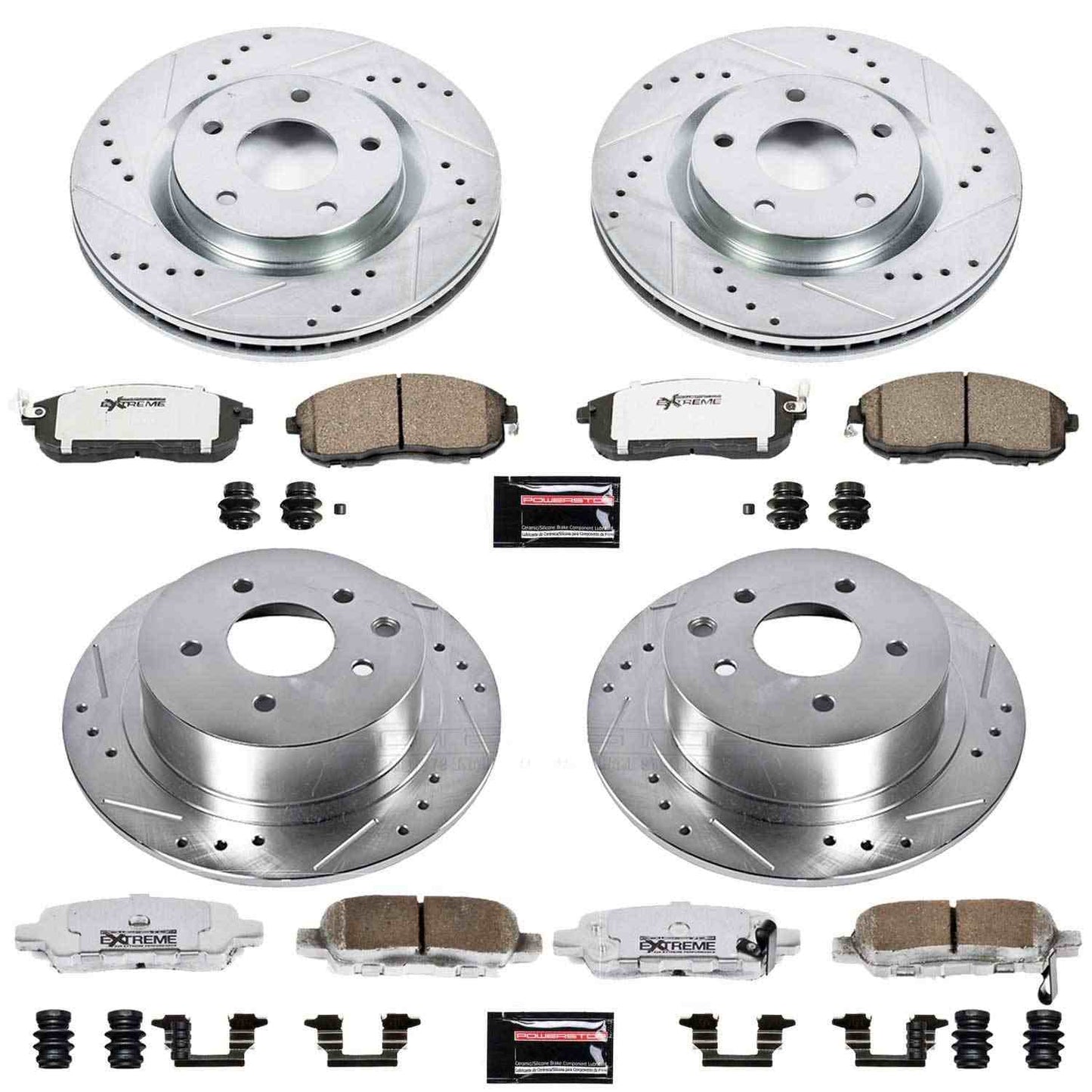 PowerStop Power Stop 07-12 Nissan Sentra Front & Rear Z26 Street Warrior Brake Kit K4475-26