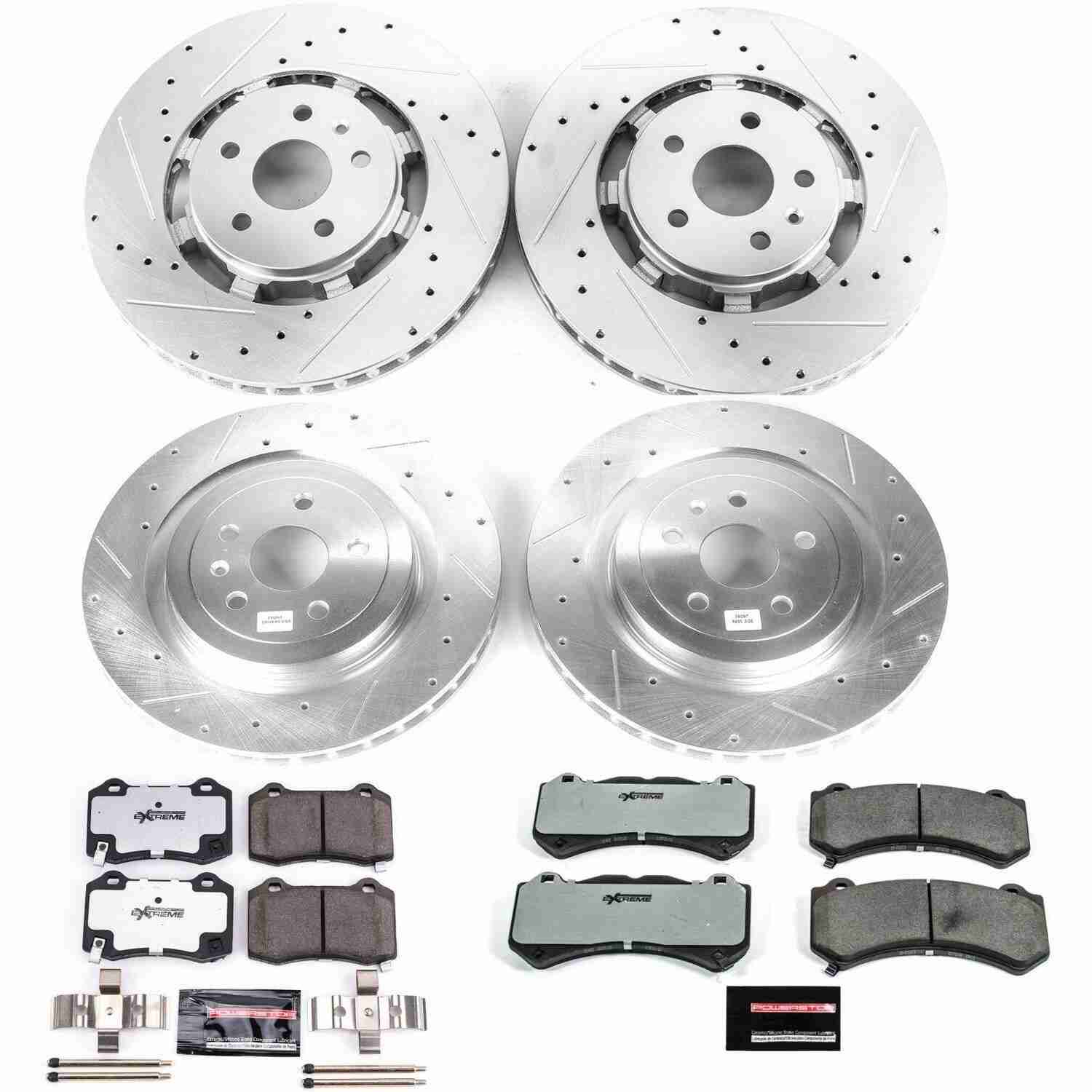 PowerStop Power Stop 09-15 Cadillac CTS Front & Rear Z26 Street Warrior Brake Kit K5549-26