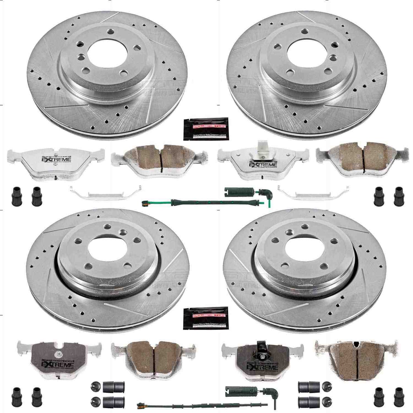 PowerStop Power Stop 01-06 BMW 330Ci Front & Rear Z26 Street Warrior Brake Kit K5728-26